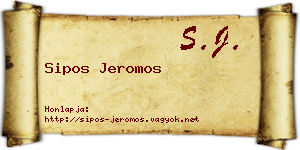Sipos Jeromos névjegykártya